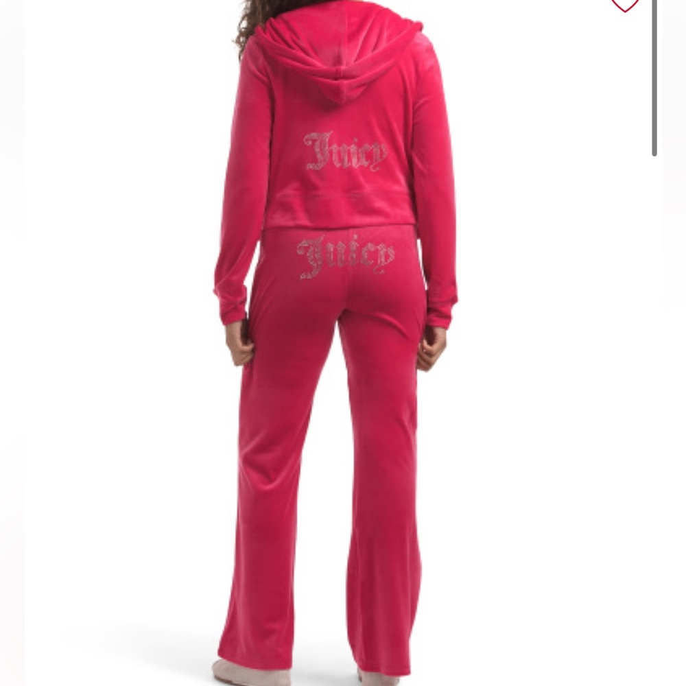 Juicy Couture Hot Pink Velour Hoodie & Pants Set - Picture 9 of 10